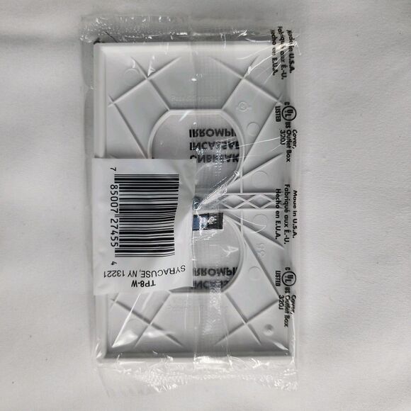 (2Pack) Pass & Seymour TradeMaster TP8-W Unbreakable Duplex Outlet Cover White - Picture 2 of 3
